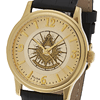 Gold Tone Past Master Masonic Watch with Black Leather Strap