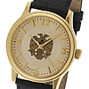 Gold Tone Bulova Scottish Rite Black Leather Watch