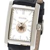 46mm Bulova Rectangular Masonic Watch with Black Leather Strap