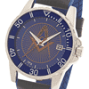 Bulova 44mm Masonic Sport Watch Blue Dial with Black Leather Strap