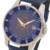 Bulova 44mm Masonic Sport Watch Blue Dial with Blue Leather Strap