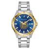 Bulova 41mm Masonic Watch Blue Dial Two Tone with Steel Bracelet