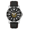 Bulova 43mm Masonic Watch Diver Style Black Dial with Leather Strap