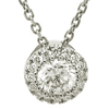 14k White Gold 1/4 ct tw Natural Diamond Halo Necklace