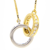 18k Two-tone Gold 1/2 ct tw Natural Diamond Interlocking Rings Necklace