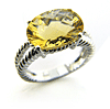 6.44 CT Citrine Ring - 14kt White Gold