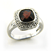 2.8 CT Garnet Ring with Diamonds - 14kt White Gold