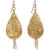 Evocateur Delia in Chains Medium Teardrop Earrings Gold Leaf and Brass