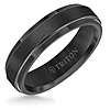 Triton 6mm Black Tungsten Carbide Ring With Satin Center and Polished Edges