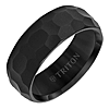 Triton 6mm Black Tungsten Carbide Ring With Hammered Finish