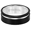 Triton 8mm Black Tungsten Carbide Ring With White Offset Channel