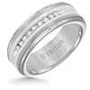 Triton 8mm Tungsten Ring With Diamonds and Silver Inlay