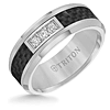 Triton 8mm Diamond and Black Carbon Fiber Ring with Beveled Edges