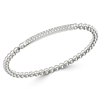 14k White Gold .50 ct tw Diamond Two Row Bar Stretch Bead Bracelet