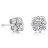 14k White Gold .55 ct tw Five Diamond Cluster Earrings