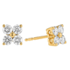 14k Yellow Gold 1 ct tw Four Diamond Cluster Earrings