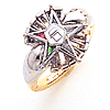 Two Tone Gold Eastern Star Ring