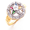 Eastern Star Ring with Open Round Top Two-tone Gold