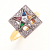 Two Tone Eastern Star Ring