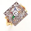 Two Tone Gold Eastern Star Ring with Square Top