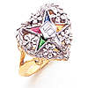 Yellow Gold Hearts Eastern Star Ring