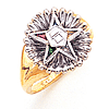 Round Cluster Eastern Star Ring Two-tone Gold