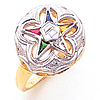 Flower Eastern Star Ring Two Tone Gold