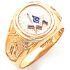 Yellow Gold Masonic Ring with Round Top