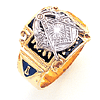 Yellow Gold Cross Masonic Ring