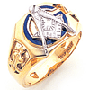 Yellow Gold Octagonal Masonic Ring with Oversized G
