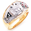 Scottish Rite Ring with Concave Back Two-Tone Gold