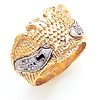 Two-tone Gold Jumbo Scottish Rite Ring with Tiny Emblems