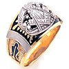 Yellow Gold Masonic Ring with Concave Back