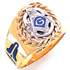 Laurel Leaf Blue Lodge Ring