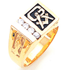 Yellow Gold 2/5 ct tw Diamond Masonic Ring