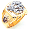 Yellow Gold Shrine Ring with Diamonds