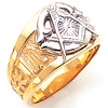Two-tone Gold Masonic Ring with Oversize G
