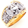 Two-tone Gold Jumbo Scottish Rite Ring with Cut-out Emblems