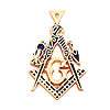 Yellow Gold 1in Masonic Regalia Pendant