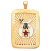 Shriner Rectangular Pendant 1 1/4in Yellow Gold