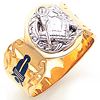Two-tone Gold Masonic Ring with Decorative Shank