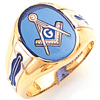 Oval Goldline Blue Lodge Ring