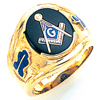 Yellow Gold Large Blue Lodge Ring with Oval Stone - Design Yours