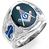 10kt White Gold Large Blue Lodge Ring with Oval Stone - Design Yours