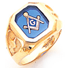 Octagonal Blue Lodge Ring