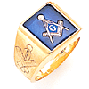 Yellow Gold Wide Goldline Masonic Ring