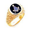 Yellow Gold Jumbo Nugget Blue Lodge Ring