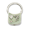 Silver-tone Angel with Crystals Light Green Enamel Key Fob
