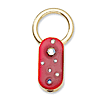 Gold-tone Red Enamel with Crystals Key Fob
