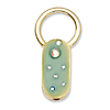 Gold-tone Green Enamel with Crystals Key Fob